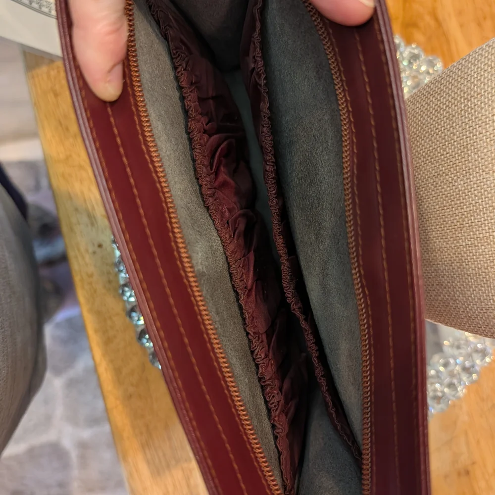 CARTIER Burgundy Bordeaux Leather Clutch w COA EUC